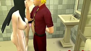 Naruto gets locked in bathroom with Hinata and Sakura, they have a threesome 😏