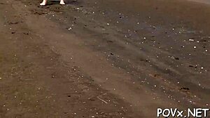 Passionate riding on massive dong pov