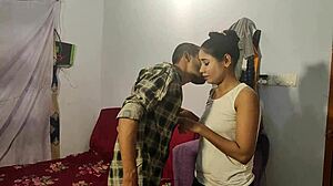 Fucking a beautiful slut with tight shaved pussy in close-up hardcore scene