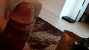 Shooter McGavin does a solo double cumshot on the sofa.