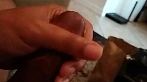 Shooter McGavin does a solo double cumshot on the sofa.