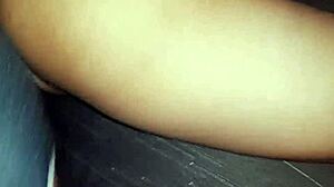 Skinny latina hottie moans while riding monster cock non-stop.