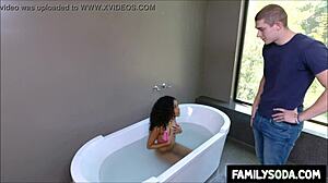 Stepsister Lets Stepbrother Pulverize Tight Ebony Box!