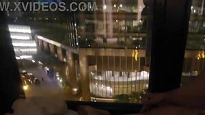 i'm masturbating my clit in public at the hotel window, cummin' hard
