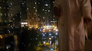 i'm masturbating my clit in public at the hotel window, cummin' hard