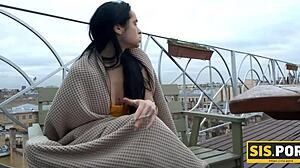 Sweetie with long hair interacts with stepbro