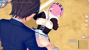 Re Zero Ram Tit Rubbing Hentai Animation.