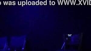 scarlett johnson under blacklight in suggestive sex scene