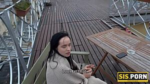 Sweetie with long hair interacts with stepbro