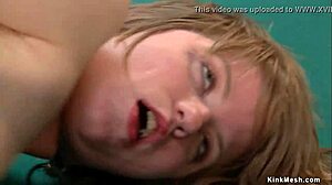 Blonde bound and fucked hard over pool table