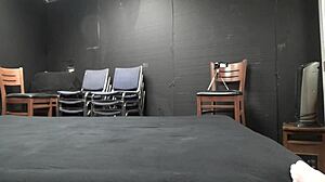 scarlett johnson under blacklight in suggestive sex scene