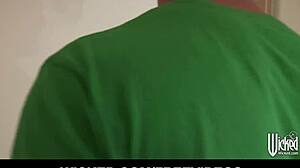 Blonde soaped up in shower gets eaten out