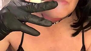 Cd nikki smokes cigarette while playing with fake cum