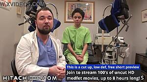 sandra chappelle moans as nurses use vibrator on her pussy in college physical.