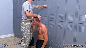 'Military guy, are you ready for extra training?' he asked before ass fucking him in gay movie