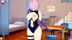 fgo fate mash kyrielight gets her big tits groped in this 3d anime video