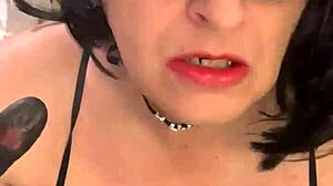 Cd nikki smokes cigarette while playing with fake cum