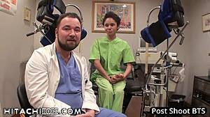 sandra chappelle moans as nurses use vibrator on her pussy in college physical.