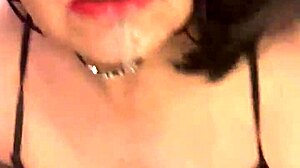 Cd nikki smokes cigarette while playing with fake cum