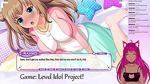 Vtuber engages in lesbian action with big tits in lewd game