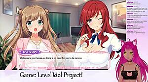 Vtuber engages in lesbian action with big tits in lewd game