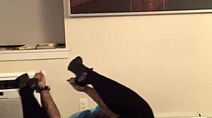 Halloween cosplay with Hazelnutxxx in blue hair