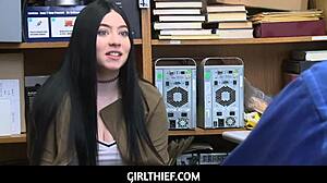 Busty teen Amilia Onyx gets fucked by mall cop for stealing.