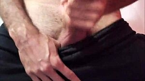 Enjoying a delicious handjob on a monster cock in this narrative scene