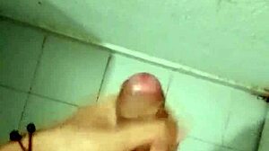 Detailed Bathroom Masturbation Leading to Intense Cumshot Explosion