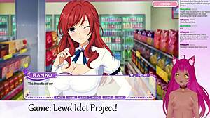 Vtuber engages in lesbian action with big tits in lewd game