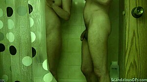 couple fucks in nude shower on tape