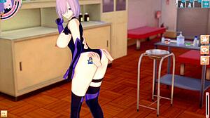 fgo fate mash kyrielight gets her big tits groped in this 3d anime video