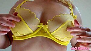 this sexy milf is trying on lingerie and flashing her pussy and ass 😘