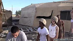 Army Gay Men Masturbate and Fuck on Couch