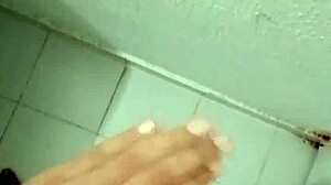 Detailed Bathroom Masturbation Leading to Intense Cumshot Explosion