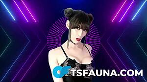 This hot shemale at home is teasing her asshole with a huge dildo, looking so sexy in crossdressing