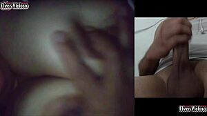 Boss's wife masturbates on video call