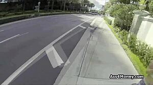 Fantastic Big Tit Blows Outdoors On Sunny Day