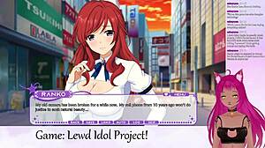 Vtuber engages in lesbian action with big tits in lewd game