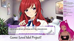 Vtuber engages in lesbian action with big tits in lewd game