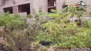 Shy student tourist TRIES OUTDOOR SEX with German pickup stud