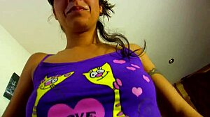 Hairless brunette neighbor welcomes with anal outdoor