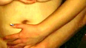 Seduce girlfriend with rough caressing of her big natural tits to orgasm