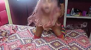 She gives blowjob when landlord comes for rent