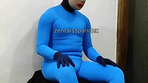 i got injected in my zentai suit during medical fetish play with hood and mask