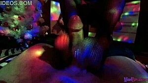 Goth neighbor's oiled legs heat up my Christmas