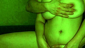 Seduce girlfriend with rough caressing of her big natural tits to orgasm