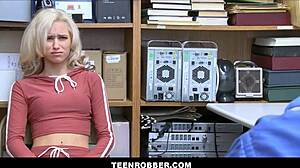 Teenrobber - Petite 18+ Blonde Shoplifter Doesnt Want Cops Called - Kiara Cole