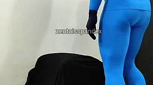 i got injected in my zentai suit during medical fetish play with hood and mask
