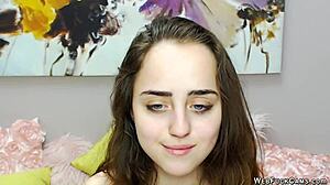 Cute Babe with Small Tits Uses Vibrator on Webcam